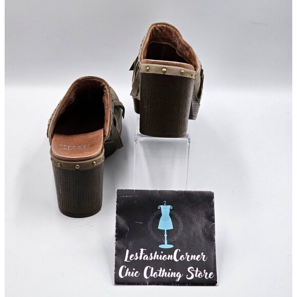 Dansko Women's Beige Suede Leather Deni Fringe Mules Clogs Size 6.5 (37) 2976 - Picture 4 of 16